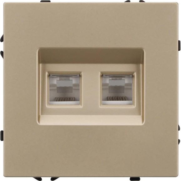 Механизм сдвоенной телефонной розетки Arlight SCT-NOBE-MTL2-SFPL-GD 1шт 054310