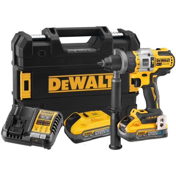 Аккумуляторная ударная дрель-шуруповерт Dewalt DCD999H2T, 18 В, 2250 об/мин, 38250 уд/мин, с 2 АКБ 5 Ач и ЗУ, в кейсе TSTAK DCD999H2T-QW