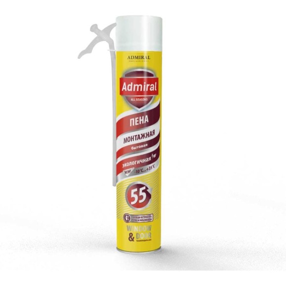 Пена бытовая Admiral Stars 55 всесезонная 610 г 1000 мл 1/12шт ЦБ-10004962 Пена бытовая Admiral Stars 55 всесезонная 610 г 1000 мл 1/12шт ЦБ-10004962