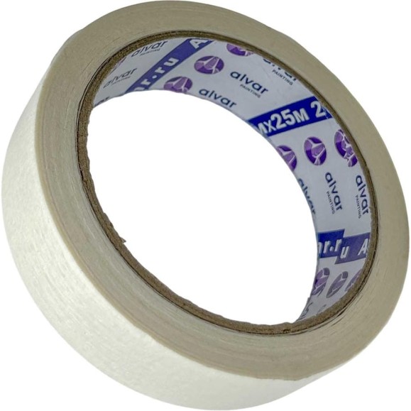 Малярная клейкая лента Alvar 25мм, 25м, белая (комплект из 10 штук) AL-MT2525_10 Малярная клейкая лента Alvar 25мм, 25м, белая (комплект из 10 штук) AL-MT2525_10