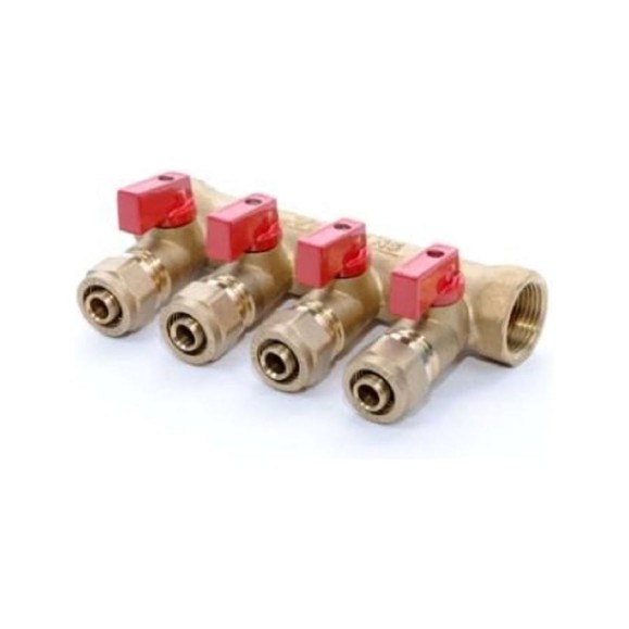 Коллектор с шаровым краном SMT 1х16х4 4 выхода 10шт/кор, 1833Н101604R Коллектор с шаровым краном SMT 1х16х4 4 выхода 10шт/кор, 1833Н101604R