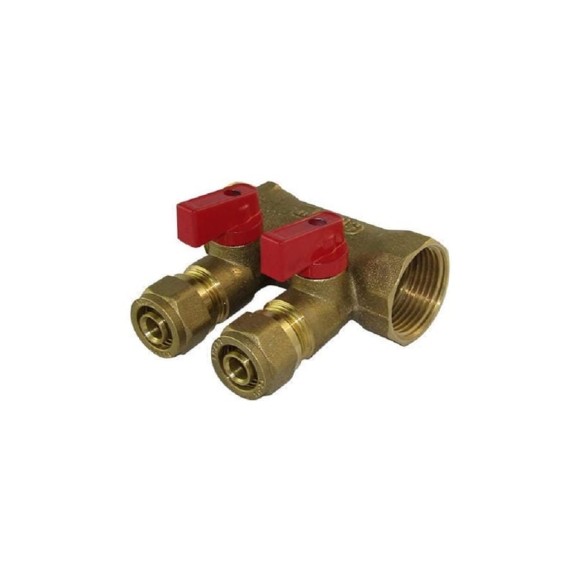 Коллектор с шаровым краном SMT 1x20x2 2 выхода 1833Н102002R