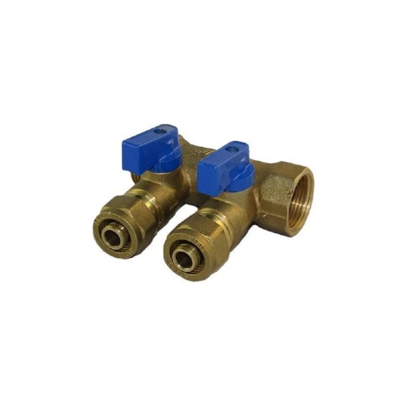 Коллектор с шаровым краном SMT 3/4x16x2 2 выхода 30шт/кор, 1822Н051602BL Коллектор с шаровым краном SMT 3/4x16x2 2 выхода 30шт/кор, 1822Н051602BL