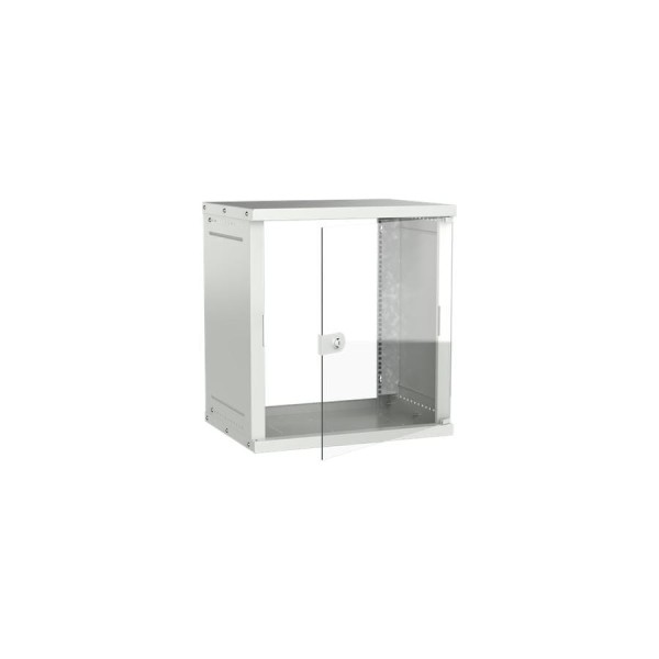 Шкаф настенный GENERICA 12U 600х450мм стеклянная дверь серый LWE3-12U64-GF-G