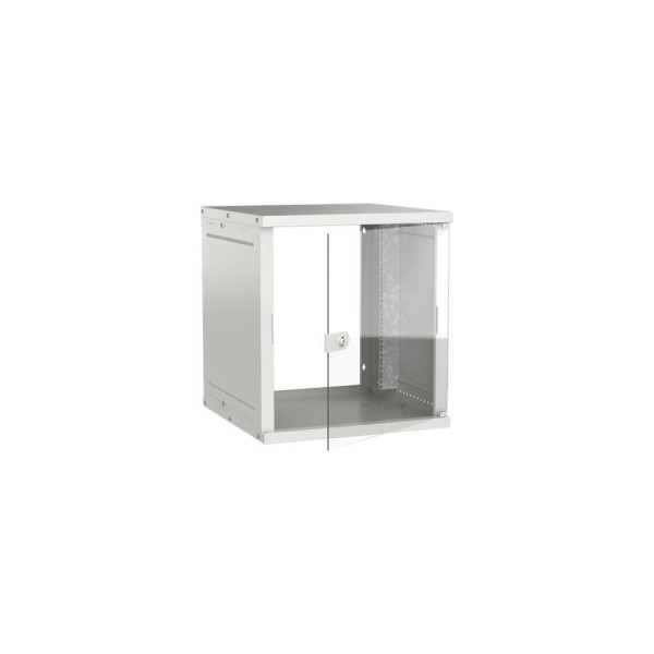 Шкаф настенный GENERICA 12U 600х600мм стеклянная дверь серый LWE3-12U66-GF-G