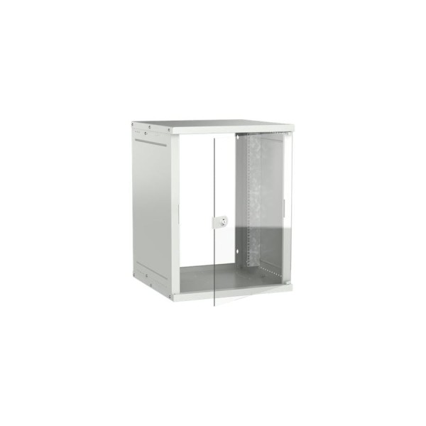 Шкаф настенный GENERICA 15U 600х600мм стеклянная дверь серый LWE3-15U66-GF-G