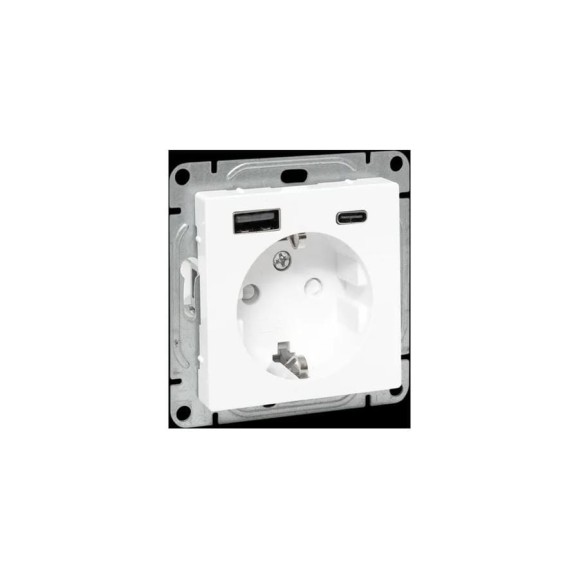 Механизм розетки EKF Эпика с USB-A+С - 2шт, 16А, с заземлением, со шторками, кремовый UP1-SOI-111-USBA-USBC Механизм розетки EKF Эпика с USB-A+С - 2шт, 16А, с заземлением, со шторками, кремовый UP1-SOI-111-USBA-USBC
