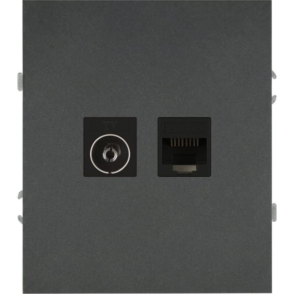 Розетка ЭРА Arktik 16-3110-06 комбинированная RJ45+TV графит Б0070499 Розетка ЭРА Arktik 16-3110-06 комбинированная RJ45+TV графит Б0070499