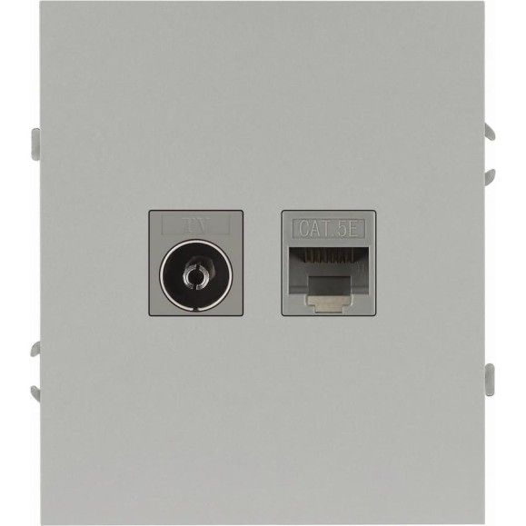 Розетка ЭРА Arktik 16-3110-03 комбинированная RJ45+TV алюминий Б0070496 Розетка ЭРА Arktik 16-3110-03 комбинированная RJ45+TV алюминий Б0070496