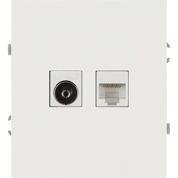 Розетка ЭРА Arktik 16-3110-08 комбинированная RJ45+TV белый матовый Б0070501 Розетка ЭРА Arktik 16-3110-08 комбинированная RJ45+TV белый матовый Б0070501
