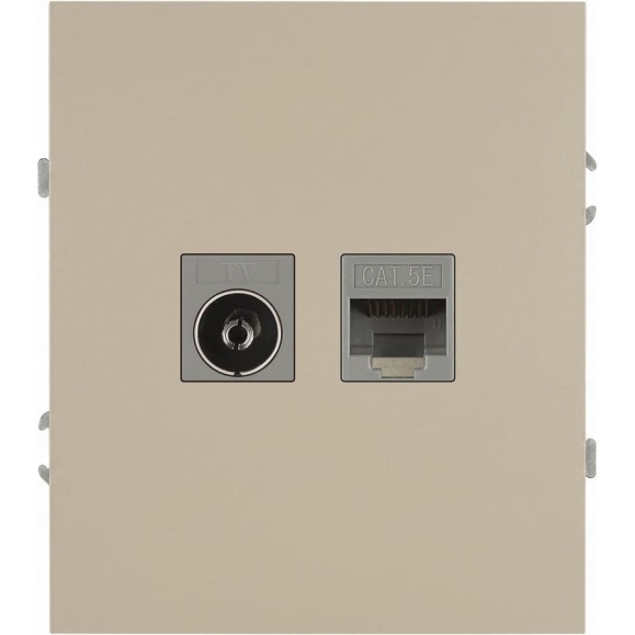Розетка ЭРА Arktik 16-3110-04 комбинированная RJ45+TV шампань Б0070497
