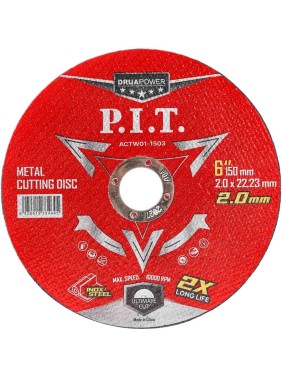 Диск отрезной по металлу P.I.T. 150x22.2x2.0 мм, 10 шт ACTW01-1503
