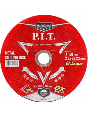Диск отрезной по металлу P.I.T. 180x22.2x2.5 мм, 10 шт ACTW01-1803