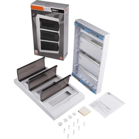 Распределительный бокс модульный навесной Jazzway PDB/W 1036 белый с прозрачной крышкой 24 модуля 5071704