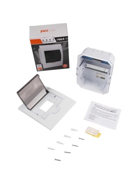 Распределительный бокс модульный встраиваемый Jazzway PDB/R 1006 белый с прозрачной крышкой 6 модуле 5071735 Распределительный бокс модульный встраиваемый Jazzway PDB/R 1006 белый с прозрачной крышкой 6 модуле 5071735