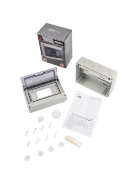 Распределительный бокс модульный навесной Jazzway PDB/W 4008 серый с прозрачной крышкой 8 модулей 5072060