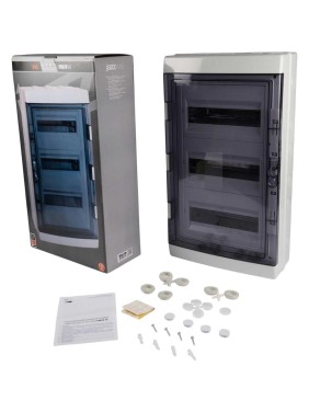 Распределительный бокс модульный навесной Jazzway PDB/W 4036 серый с прозрачной крышкой 36 модулей 5072169