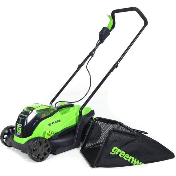 Газонокосилка аккумуляторная GreenWorks 24V, 33 см, бесщеточная, с 1хАКБ 2Ач и ЗУ 2516107UA Газонокосилка аккумуляторная GreenWorks 24V, 33 см, бесщеточная, с 1хАКБ 2Ач и ЗУ 2516107UA