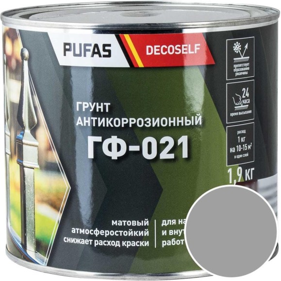 Грунт Pufas ГФ-021 серая Decoself 1,9кг тов-200079 Грунт Pufas ГФ-021 серая Decoself 1,9кг тов-200079