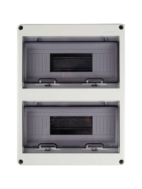 Распределительный бокс модульный навесной Jazzway PDB/W 4024 серый, с прозрачной крышкой, 24 модуля 5072145
