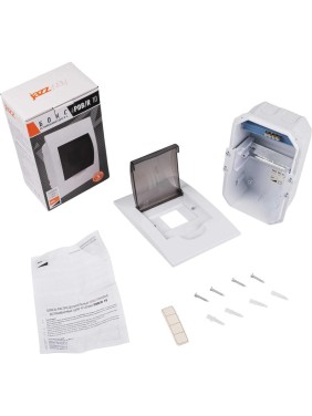 Распределительный бокс модульный встраиваемый Jazzway PDB/R 1004 белый с прозрачной крышкой 4 модуля 5071728