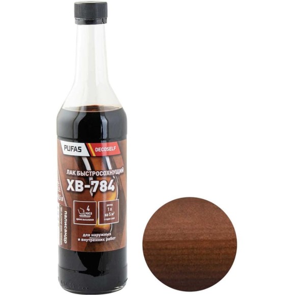 Лак Pufas ХВ-784 палисандр Decoself 0,5л тов-200131 Лак Pufas ХВ-784 палисандр Decoself 0,5л тов-200131