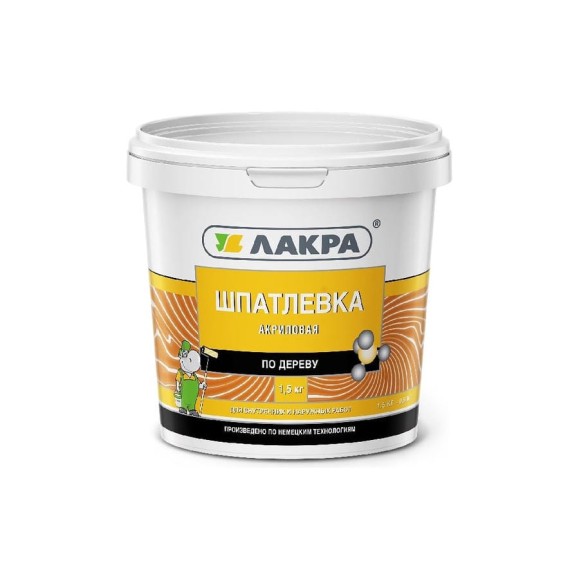 Шпатлевка по дереву белая 1.5 кг Лакра 0008057 Шпатлевка по дереву белая 1.5 кг Лакра 0008057