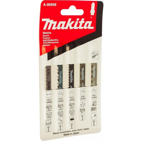 Универсальный набор пилок для лобзика 5 шт. Makita A-86898 Универсальный набор пилок для лобзика 5 шт. Makita A-86898