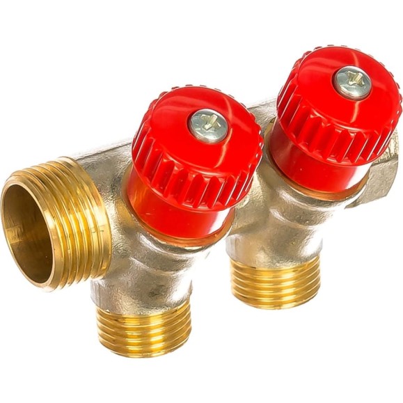 Коллектор с вентилями (вход 3/4"; выходы 1/2") для трубопровода GENERAL FITTINGS 51046-3/4-1/2-HT2 Коллектор с вентилями (вход 3/4"; выходы 1/2") для трубопровода GENERAL FITTINGS 51046-3/4-1/2-HT2