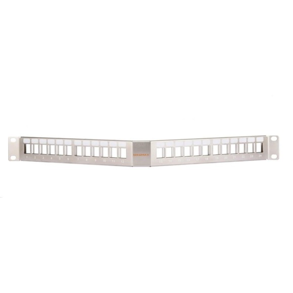 Панель NIKOMAX 19", 1U, угловая, наборная, под 24 модуля Keystone, UTP/STP, металлик NMC-RP24-BLANK-AG-1U-MT Панель NIKOMAX 19", 1U, угловая, наборная, под 24 модуля Keystone, UTP/STP, металлик NMC-RP24-BLANK-AG-1U-MT