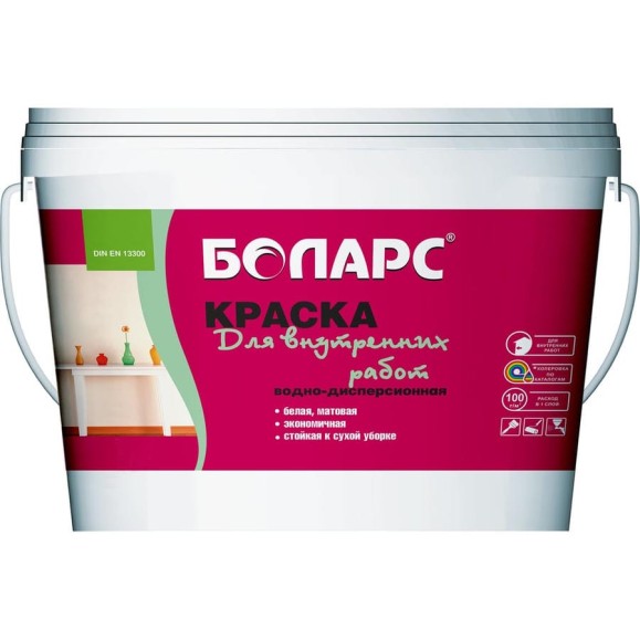 Краска БОЛАРС для внутренних работ 2100, 7 кг 00000003824 Краска БОЛАРС для внутренних работ 2100, 7 кг 00000003824