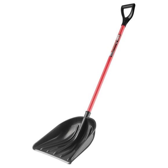 Лопата для снега HAMMER Black 1.0 326-003 с металлическим черенком в ПВХ-оплётке 592798