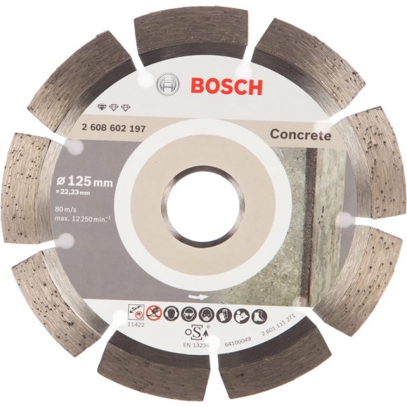 Диск алмазный Standard for Concrete по бетону 125х22,23 мм Bosch 2.608.602.197 Диск алмазный Standard for Concrete по бетону 125х22,23 мм Bosch 2.608.602.197
