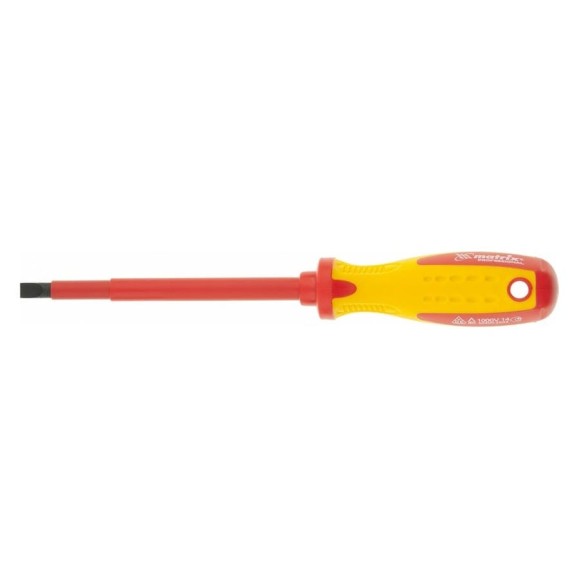 Отвертка Insulated SL5,5x125 мм MATRIX CrMo, до 1000 В, двухкомп. рукоятка// PROFESSIONAL 12918