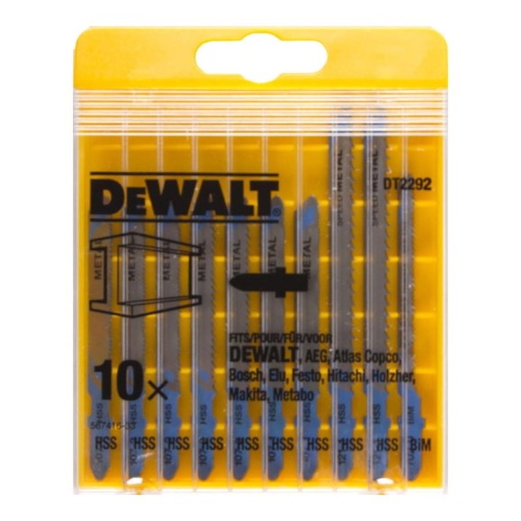 Набор пилок для лобзика по металлу (10 шт.) DEWALT DT 2292 Набор пилок для лобзика по металлу (10 шт.) DEWALT DT 2292