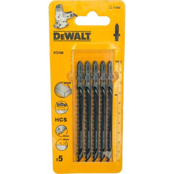 Пилки для лобзика по дереву (100 мм; шаг зубьев 4 мм) 5 шт. DEWALT DT 2166 Пилки для лобзика по дереву (100 мм; шаг зубьев 4 мм) 5 шт. DEWALT DT 2166