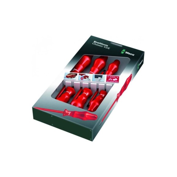 Набор диэлектрических отверток 1000 V 1760i/6 SATZ 6TLG / 6 PCS WERA WE-031282 Набор диэлектрических отверток 1000 V 1760i/6 SATZ 6TLG / 6 PCS WERA WE-031282