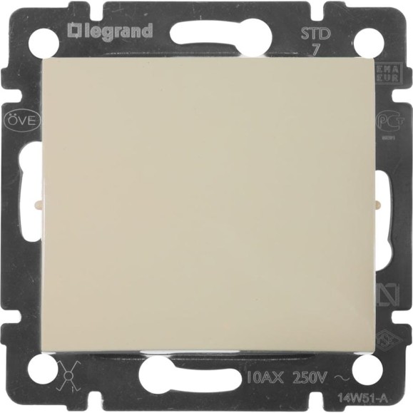 Перекрестный переключатель Legrand DIY Valena Крем 1-клавишный 695608 Перекрестный переключатель Legrand DIY Valena Крем 1-клавишный 695608