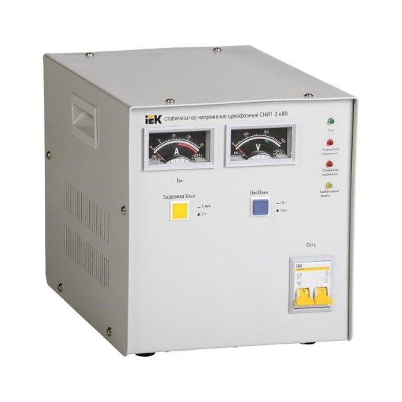 Стабилизатор напряжения IEK СНИ 1/220 3.0кВА ИЭК IVS10-1-03000 Стабилизатор напряжения IEK СНИ 1/220 3.0кВА ИЭК IVS10-1-03000