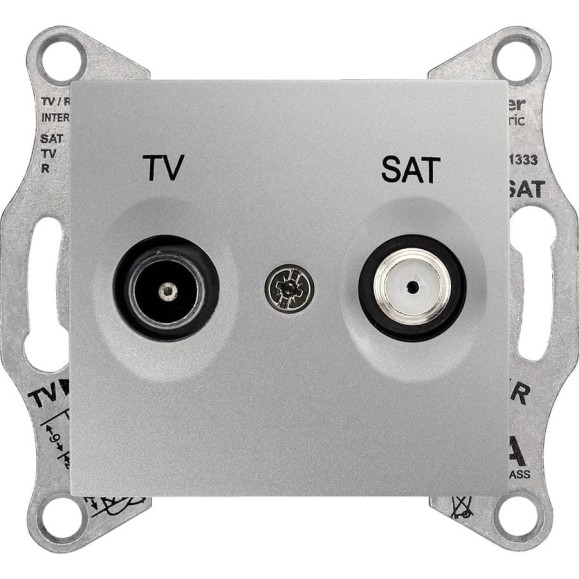 Розетка TV/SAT Systeme Electric Sedna Алюминий проходная 4dB SE SDN3401960