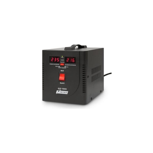Стабилизатор напряжения Powerman 1ф 1,5 кВА AVS 1500 D Black 6028663 Стабилизатор напряжения Powerman 1ф 1,5 кВА AVS 1500 D Black 6028663