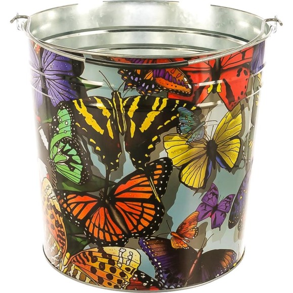 Садовое оцинкованное ведро СПЕЦ Garden&Flowers 12л Бабочки GF-MB1204 Садовое оцинкованное ведро СПЕЦ Garden&Flowers 12л Бабочки GF-MB1204