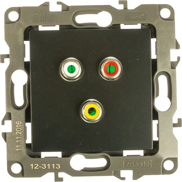 Розетка RCA ЭРА 12-3113-05 IP20, 12, антрацит Б0027475 Розетка RCA ЭРА 12-3113-05 IP20, 12, антрацит Б0027475
