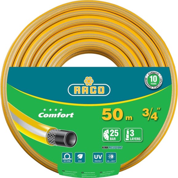 Поливочный армированный 3-х слойный шланг Raco COMFORT 3/4"x50м 40303-3/4-50_z01 Поливочный армированный 3-х слойный шланг Raco COMFORT 3/4"x50м 40303-3/4-50_z01