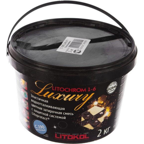 Затирочная смесь LITOKOL LITOCHROM 1-6 LUXURY C.190, васильковый 2 кг bucket 354180003