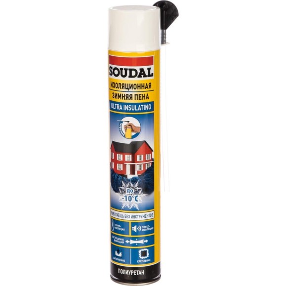 Изоляционная зимняя пена SOUDAL трубочная 750 мл 134572 Изоляционная зимняя пена SOUDAL трубочная 750 мл 134572