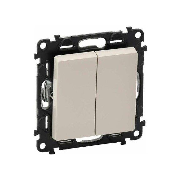 Выключатель Legrand Valena LIFE двухклавишный 10А 250В с лицевой панелью.Безвинтовые зажимы.Слоновая кость 752505 Выключатель Legrand Valena LIFE двухклавишный 10А 250В с лицевой панелью.Безвинтовые зажимы.Слоновая кость 752505