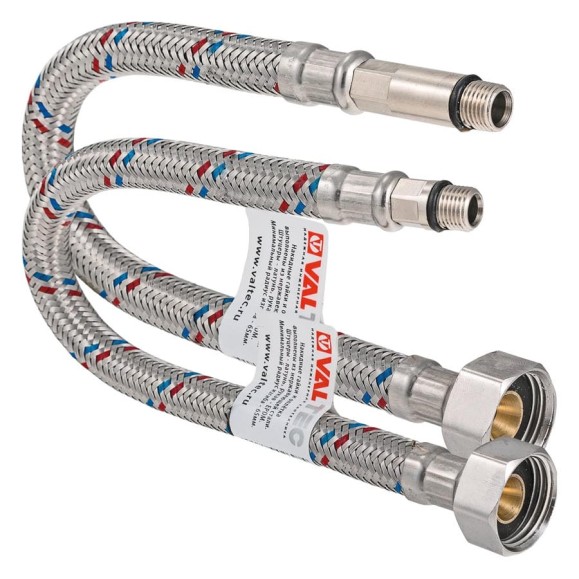 Гибкая подводка для смесителя Valtec комплект М10х18 М10х35 мм G1/2” 150 см VTf.005.IS.0410150 Гибкая подводка для смесителя Valtec комплект М10х18 М10х35 мм G1/2” 150 см VTf.005.IS.0410150