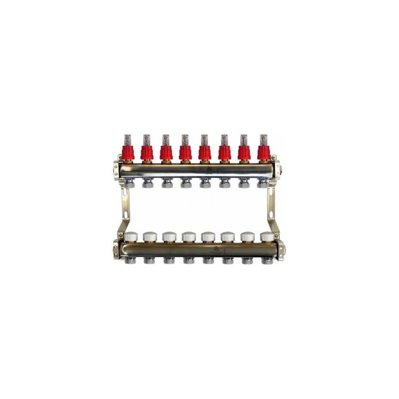 Коллекторный блок для теплого пола 1x3/4EU отв.-8, Gekon GK 74108 Коллекторный блок для теплого пола 1x3/4EU отв.-8, Gekon GK 74108