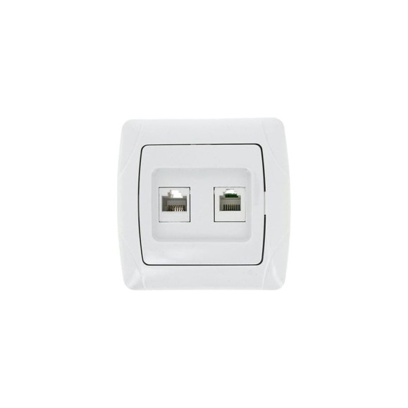 Розетка EKF Мадрид, RJ45+Phone, белая EIK01-135-10 Розетка EKF Мадрид, RJ45+Phone, белая EIK01-135-10